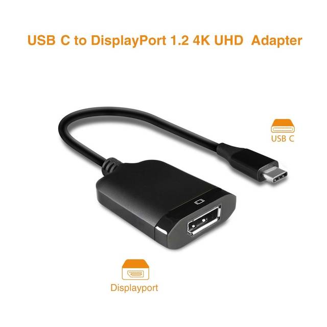 Vantec CB-CU300DP12 VLink USB C To DisplayPort 1.2 4K/60Hz Active Adapter | CB-CU300DP12