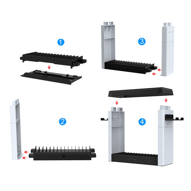 DOBE TNS-2113 Switch Games Organizer Holder and Charging Dock for Nintendo Switch and Switch OLED Joy-Cons/Original Switch Pro Controller, Charge 4 Joycons, 2 Pro controllers, Switch Storage Rack Stand Accessories kit | TNS-2113