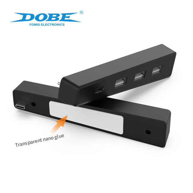 DOBE TP5-3556 USB Hub for PS5 Slim USB Port Extender USB High-Speed Expansion Hub Charger Extender Compatible with Playstation 5 Slim Adapter with 3 USB 2.0 + 1 Type C Port | TP5-3556