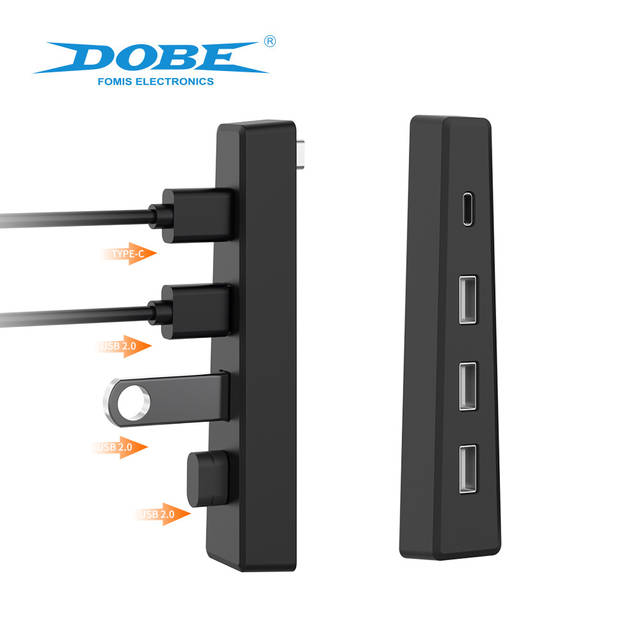 DOBE TP5-3556 USB Hub for PS5 Slim USB Port Extender USB High-Speed Expansion Hub Charger Extender Compatible with Playstation 5 Slim Adapter with 3 USB 2.0 + 1 Type C Port | TP5-3556