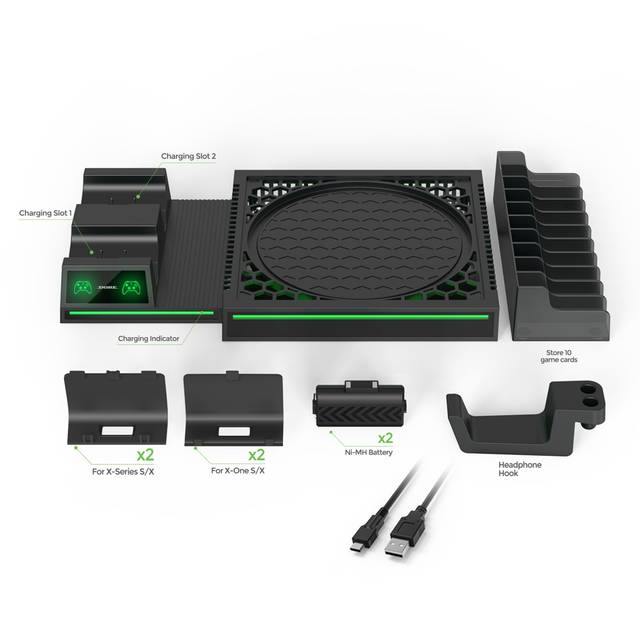 DOBE Xbox Series X TYX-1622 Organizer Charging Dock for Controllers, Headset hanger, Games Stand | TYX-1622