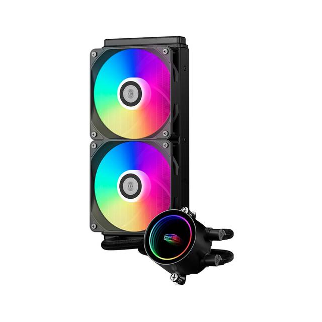 PCCOOLER CPS - DA240 ARGB BK CPU Liquid Cooler with 120mm PWM ARGB FAN, Brand New Low-noise Pump, Pre-mounted Fans on Radiator. For Intel: LGA115X/1200/1700/1851/20XX/AMD AM4/AM5 | DA240 ARGB BK