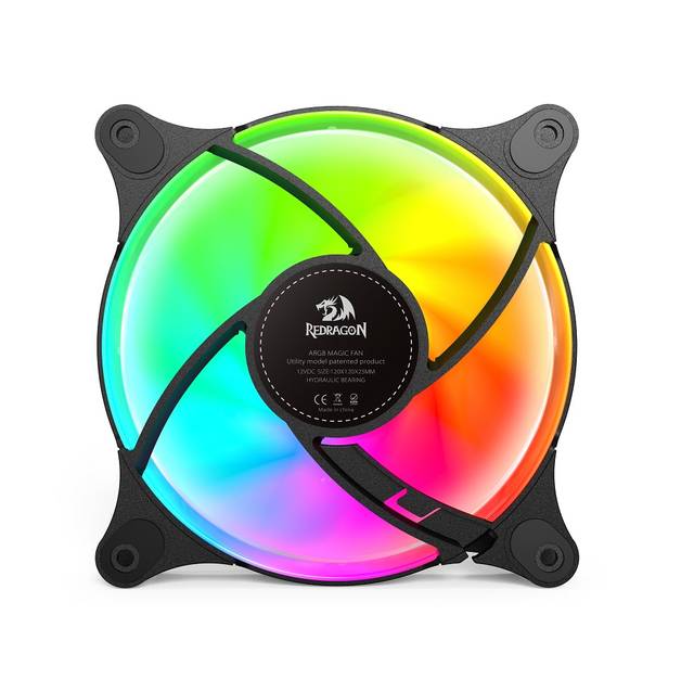 REDRAGON GC-F013 X 3 CPU Fan 120mm ARGB Case Cooler Fan, 4pin PWM Silent Computer with S-FDB Bearing Included, up to 1550RPM Cooling Fan(3 Quantities) | GC-F013