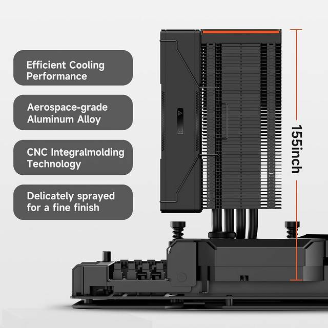 PCCOOLER CPS RZ400 CPU Cooler 240W CPU Air Cooler CPU Fan 4 HeatPipe CPU Cooling System PWM 2200RPM Fans, Air Cooler for AMD AM4/AM5, Intel LGA18XX/1700/1200/115X | RZ400-BKNWNX-GL