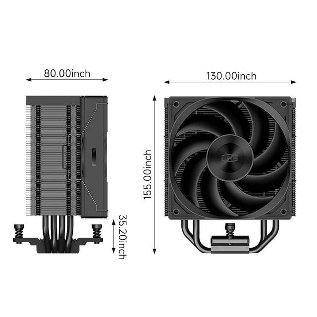 PCCOOLER CPS RZ400 CPU Cooler 240W CPU Air Cooler CPU Fan 4 HeatPipe CPU Cooling System PWM 2200RPM Fans, Air Cooler for AMD AM4/AM5, Intel LGA18XX/1700/1200/115X | RZ400-BKNWNX-GL