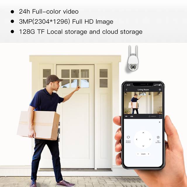 HuntVision E3-E3Z 3 MP full HD intelligent camera, Smart human detection and video, All-around 24h to protect your family | E3-E3Z