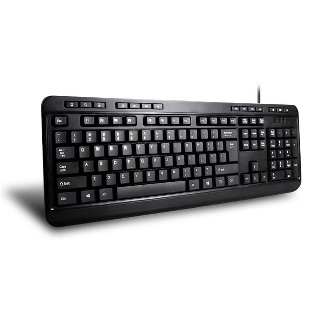 Adesso AKB-132UB Spill-Resistant Multimedia Desktop Keyboard (USB) | AKB-132UB