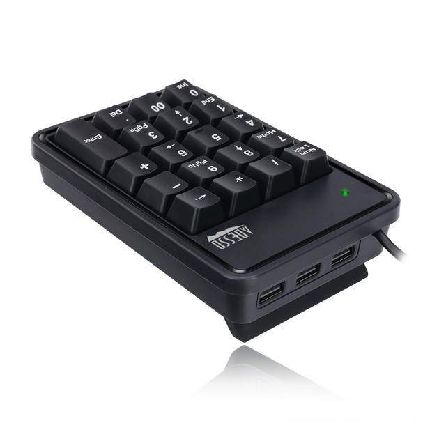 ADESSO AKB-600HB 19-Key Mechanical Keypad with 3-Port USB Hub | AKB-600HB