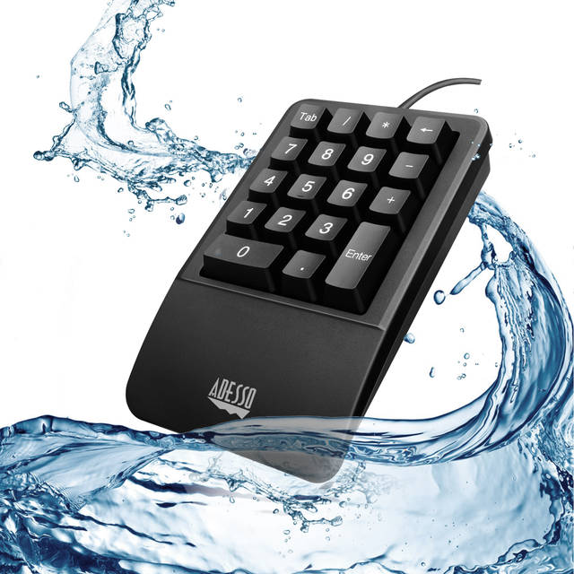 ADESSO AKB-618UB Antimicrobial Waterproof Numeric Keypad with Wrist Rest Support | AKB-618UB