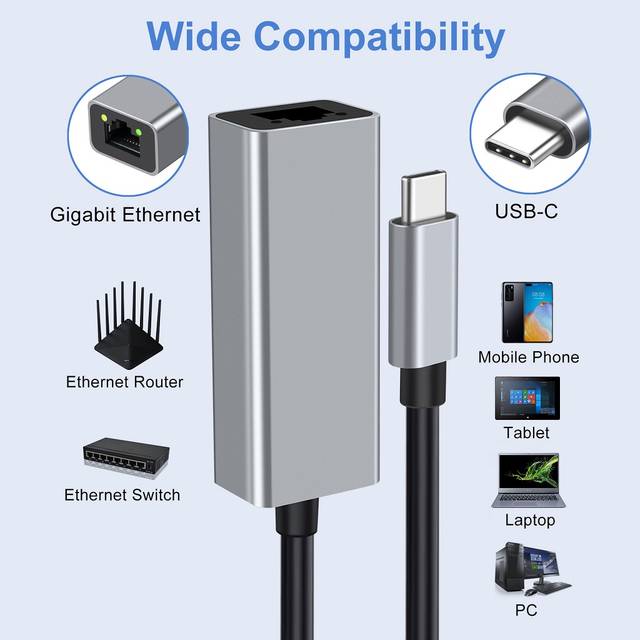 Adesso AUH-5000 USB-C to Ethernet Network Adapter (TAA Compliant) | AUH-5000