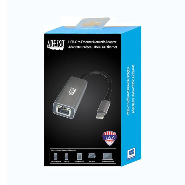 Adesso AUH-5000 USB-C to Ethernet Network Adapter (TAA Compliant) | AUH-5000