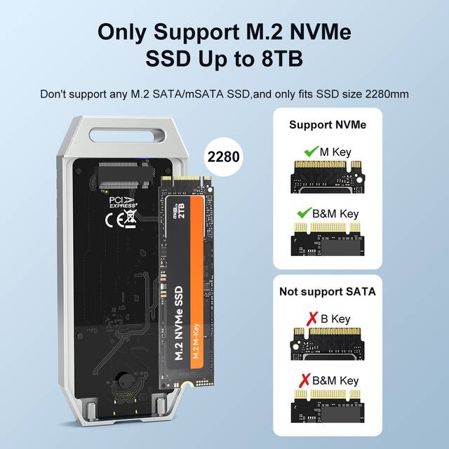 MAIWO K1695 SLIVER Tool Free USB4.0 40Gbps to NVMe M.2 SSD Enclosure | K1695 SLIVER