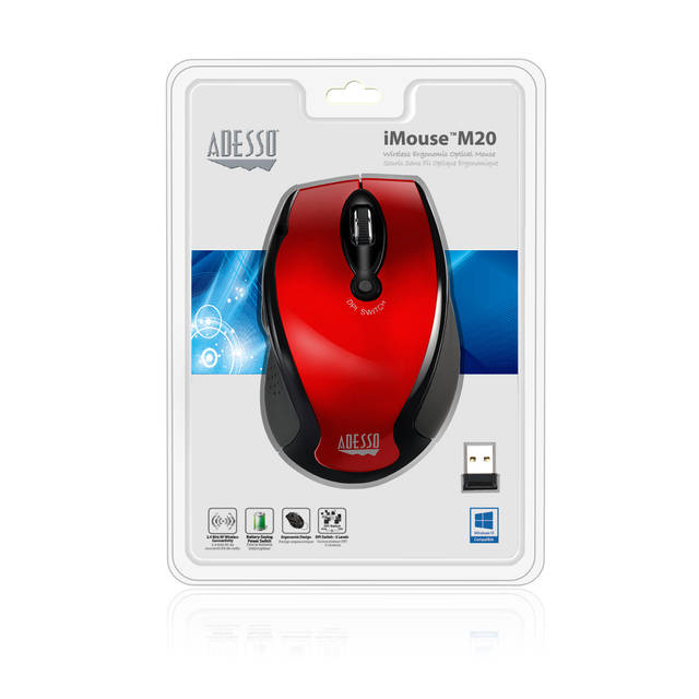 Adesso iMouse M20R Wireless Ergonomic Optical Mouse | IMOUSE M20R