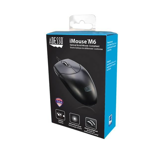 Adesso IMOUSE M6C-TAA USB Type-C Desktop Full Size Mouse TAA Certified | IMOUSE M6C-TAA