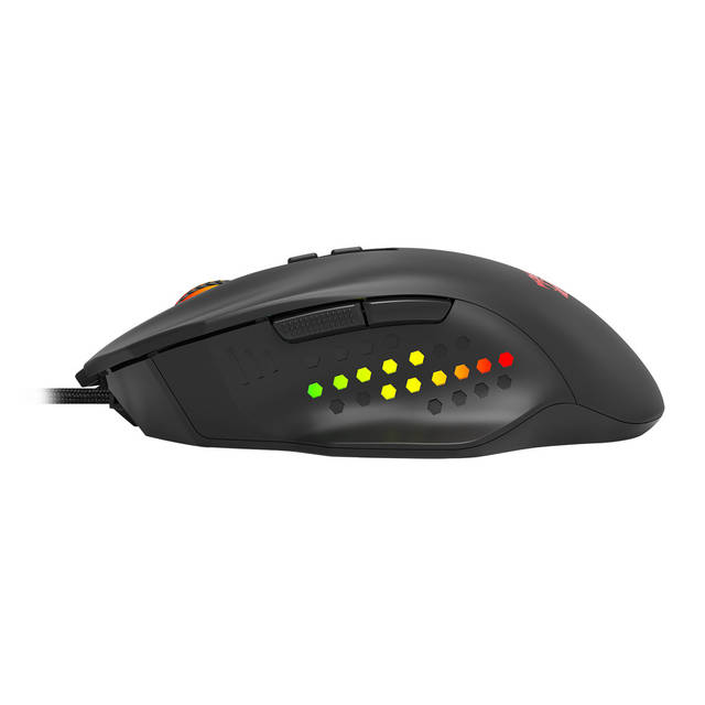 REDRAGON Roadmaster M723 gaming mouse,7 buttons programmable buttons& 5 Backlit Modes, max 12400DPI,180CM high-speed USB braided cable.  | M723