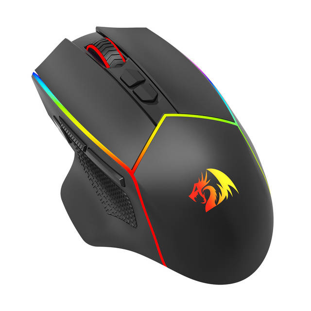 REDRAGON Axe M814 Programmable Wireless Gaming Mouse, with RGB streaming lights, 8 programmable buttons, max 8000DPI, 15G ACC, multifunctional software, ERGONOMIC DESIGN | M814