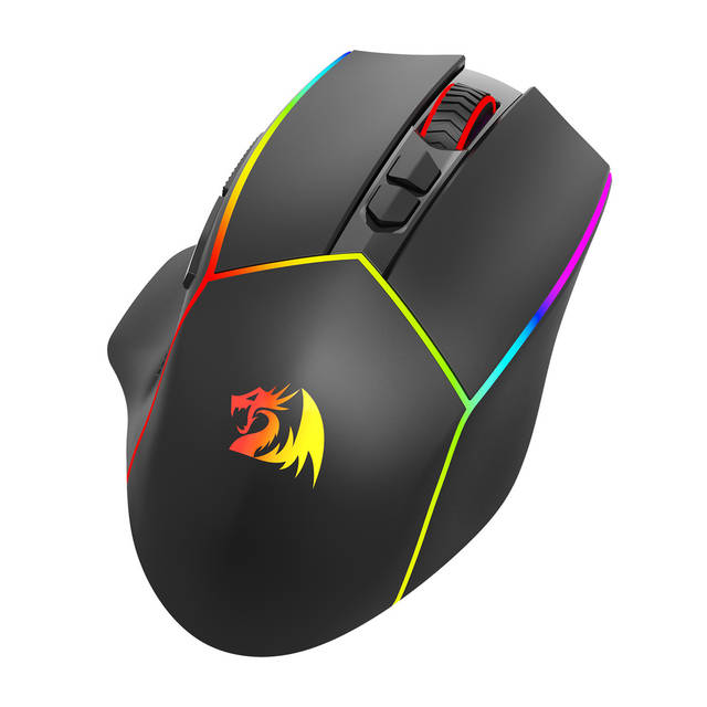 REDRAGON Axe M814 Programmable Wireless Gaming Mouse, with RGB streaming lights, 8 programmable buttons, max 8000DPI, 15G ACC, multifunctional software, ERGONOMIC DESIGN | M814