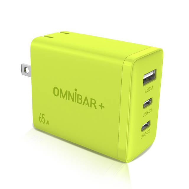 OMNIBAR+ OMNIBARPLUS 65W USB C Charger - 3 Port GaN III Fast Charging Block, Support PPS PD 3.0 USB C Wall Charger