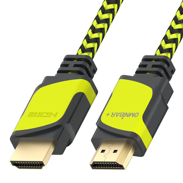 OMNIBAR+ OMNIBARPLUS Basics High-Speed HDMI Cable, 6 ft (Black/ yellow-green) | OMN-HDMI-DP-0672  O16-000015