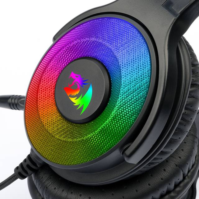 Redragon H350RGB Pandora RGB Wired Gaming Headset, Dynamic RGB Backlight - Stereo Surround-Sound - 50MM Drivers - Detachable Microphone | H350RGB